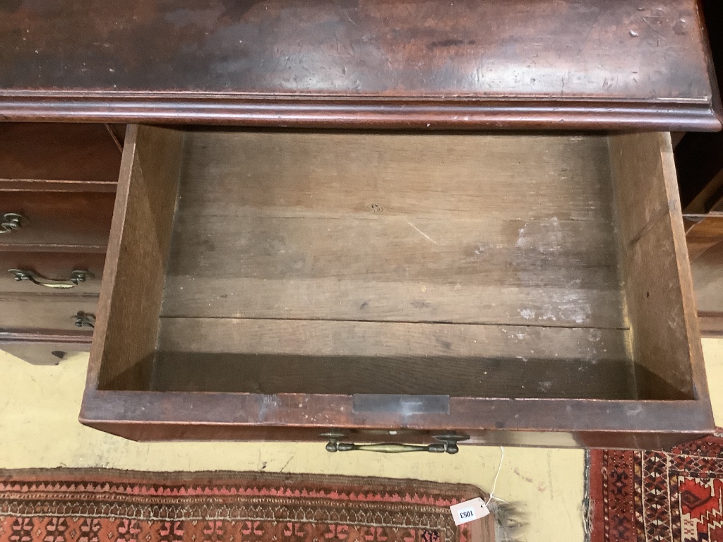 A George III mahogany chest of five drawers, width 102cm